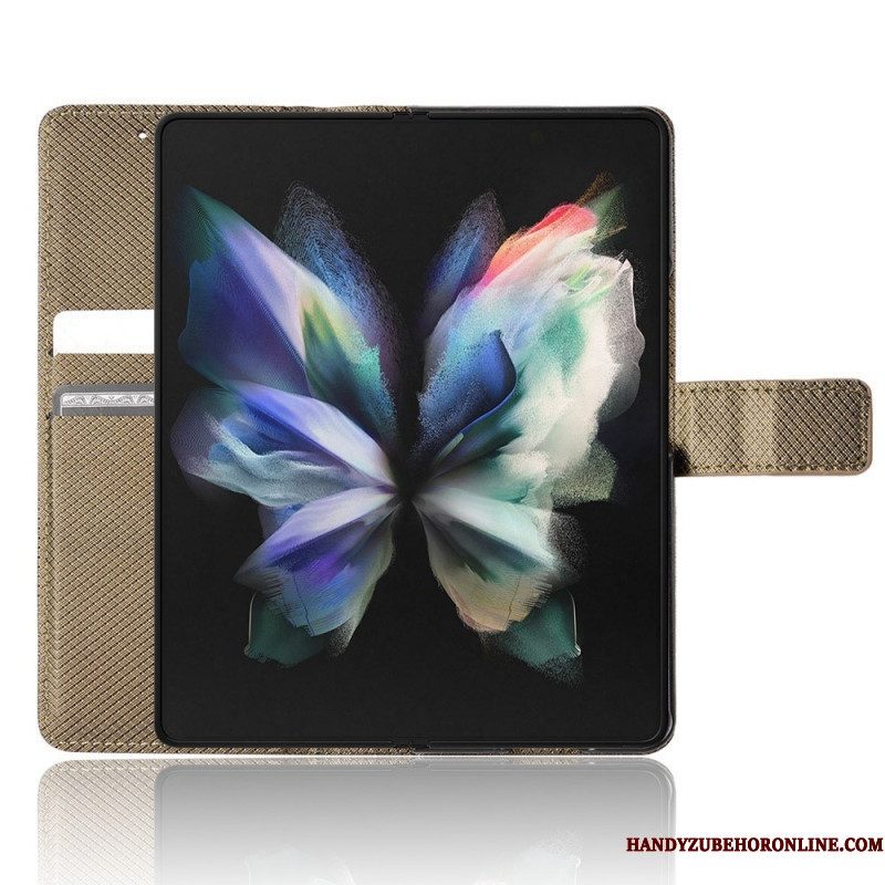 Leren Hoesje voor Samsung Galaxy Z Fold 4 Met Ketting Diamanten Band