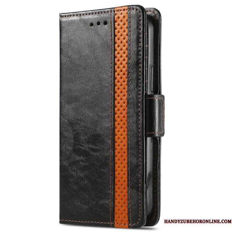 Leren Hoesje voor Xiaomi 12 / 12X Tweekleurige Dubbele Sluiting