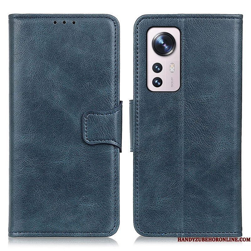 Leren Hoesje voor Xiaomi 12 Pro Omkeerbare Sluiting Met Leereffect