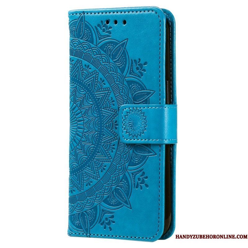 Leren Hoesje voor Xiaomi 12T / 12T Pro Mandala Zon Met Lanyard