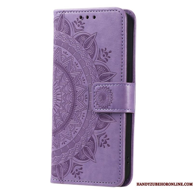 Leren Hoesje voor Xiaomi 13 Lite Mandala Zon Met Lanyard