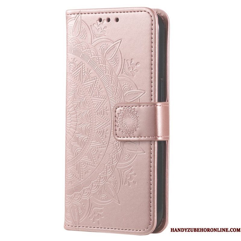 Leren Hoesje voor Xiaomi 13 Lite Mandala Zon Met Lanyard