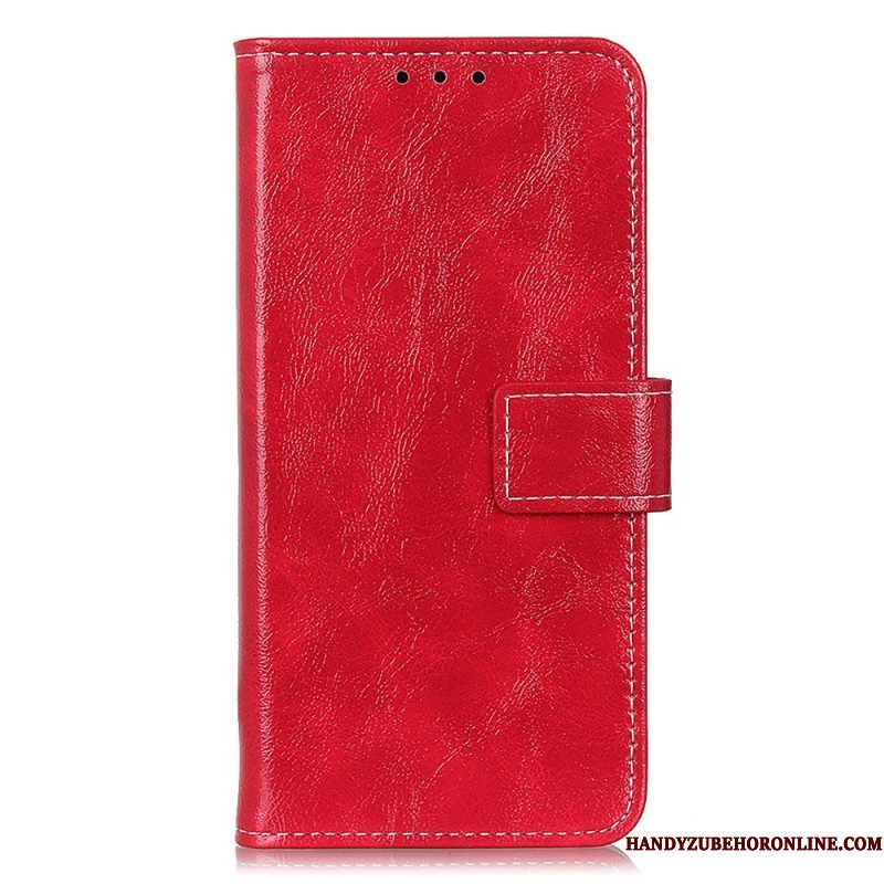 Leren Hoesje voor Xiaomi 13 Pro Gelakt Met Zichtbare Naden