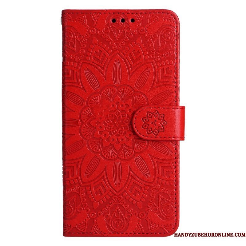 Leren Hoesje voor Xiaomi 13 Pro Mandala Zon Met Lanyard