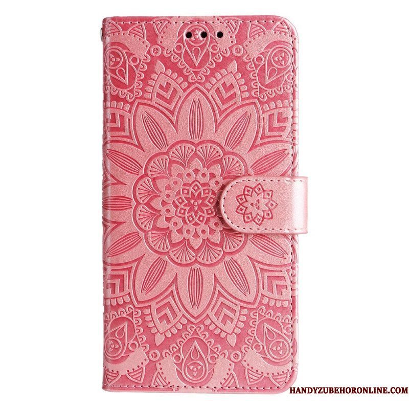 Leren Hoesje voor Xiaomi 13 Pro Mandala Zon Met Lanyard