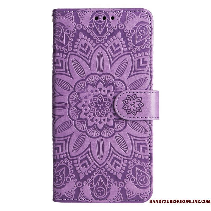 Leren Hoesje voor Xiaomi 13 Pro Mandala Zon Met Lanyard