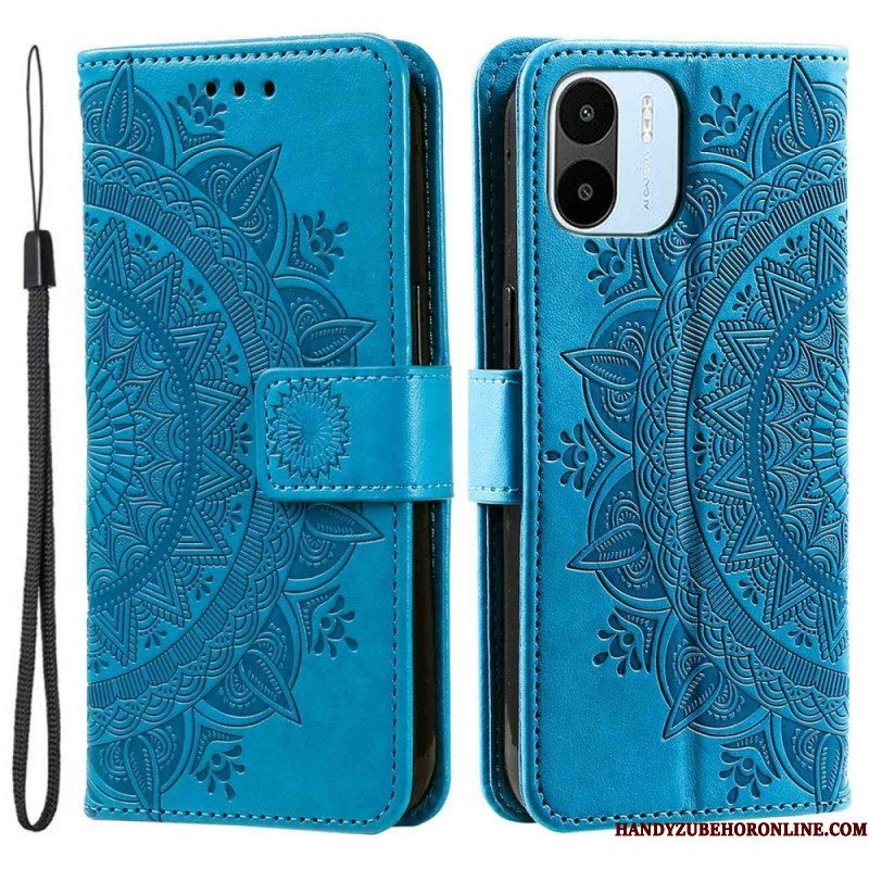 Leren Hoesje voor Xiaomi Redmi A1 Zon Mandala