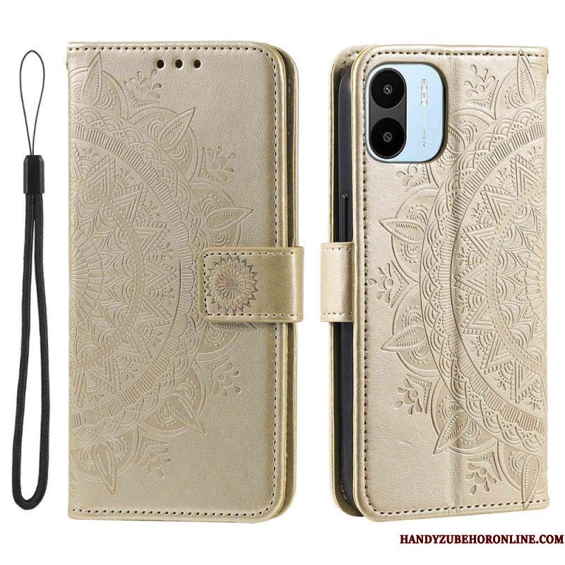 Leren Hoesje voor Xiaomi Redmi A1 Zon Mandala