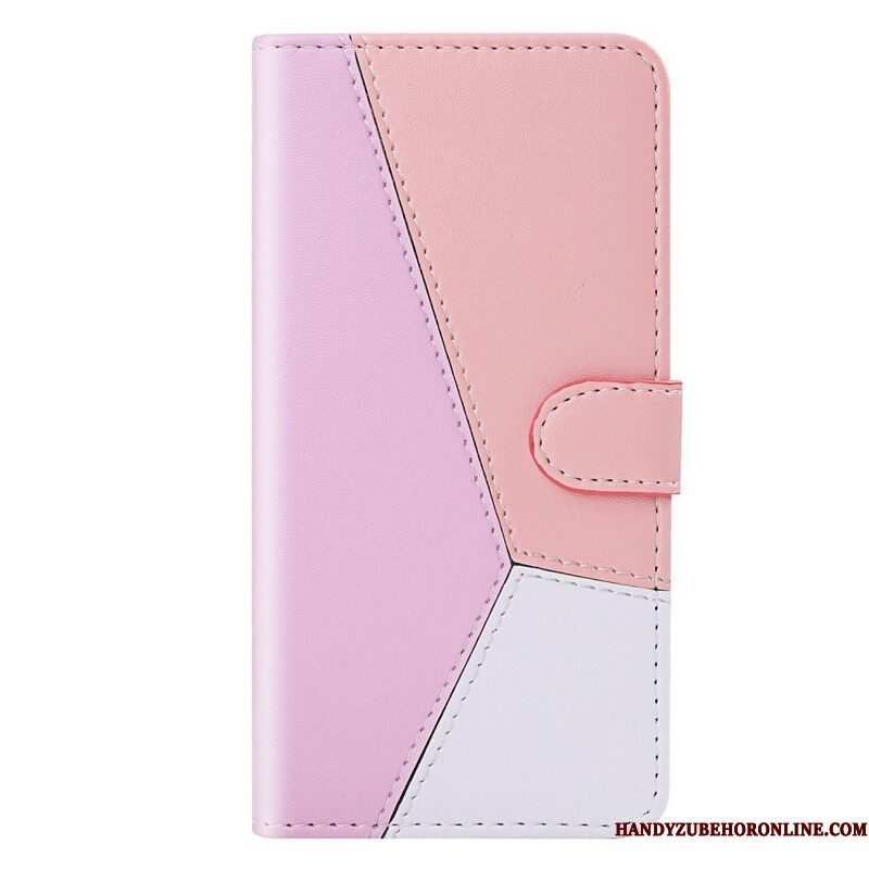 Leren Hoesje voor Xiaomi Redmi Note 10 / 10S Driekleurig Leereffect