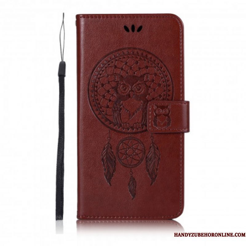 Leren Hoesje voor Xiaomi Redmi Note 10 Pro Dromenvanger Uil Met Leereffect