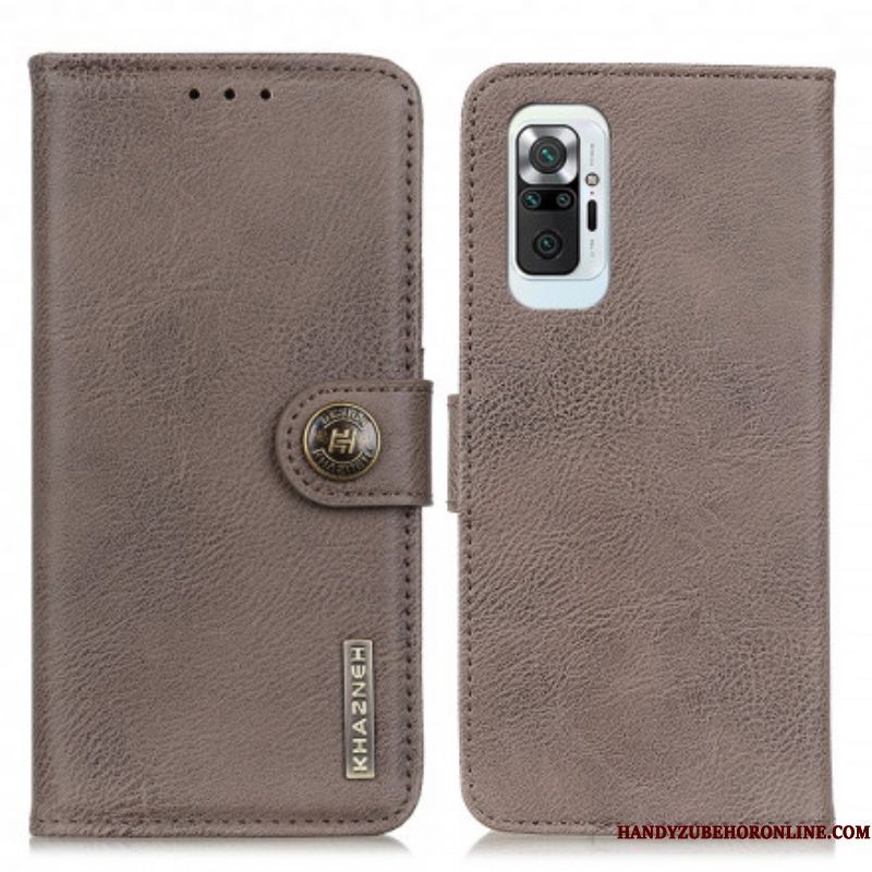 Leren Hoesje voor Xiaomi Redmi Note 10 Pro Imitatieleer Khazneh
