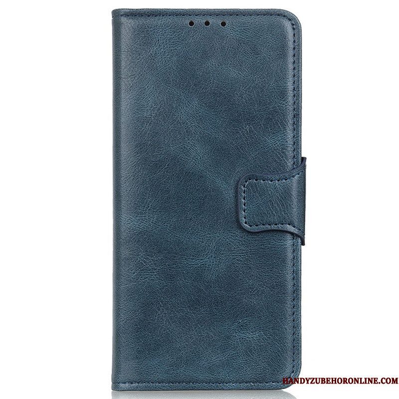 Leren Hoesje voor Xiaomi Redmi Note 11 / 11S Omkeerbare Sluiting Met Leereffect