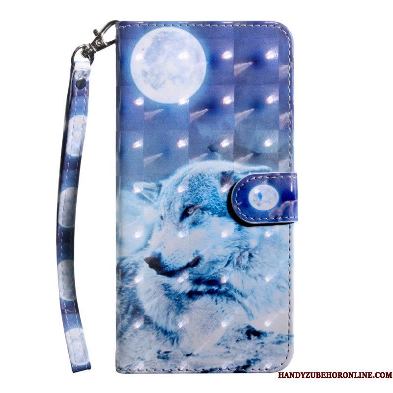 Leren Hoesje voor Xiaomi Redmi Note 11 Pro Plus 5G Aquarel Wolf