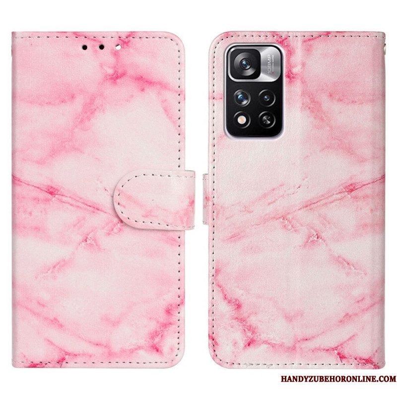 Leren Hoesje voor Xiaomi Redmi Note 11 Pro Plus 5G De Marmeren Stijl