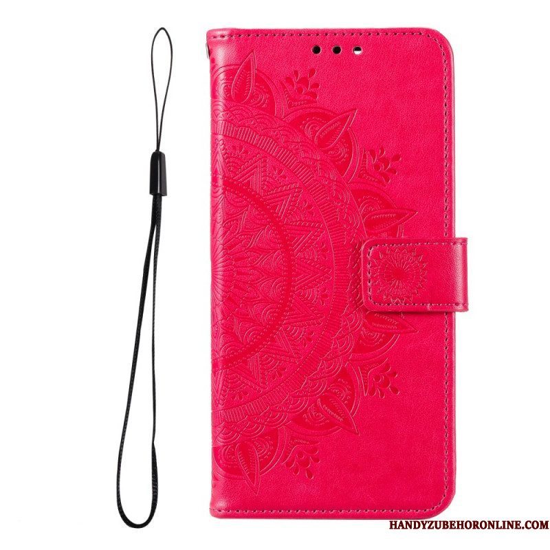 Leren Hoesje voor Xiaomi Redmi Note 11 Pro Plus 5G Zon Mandala