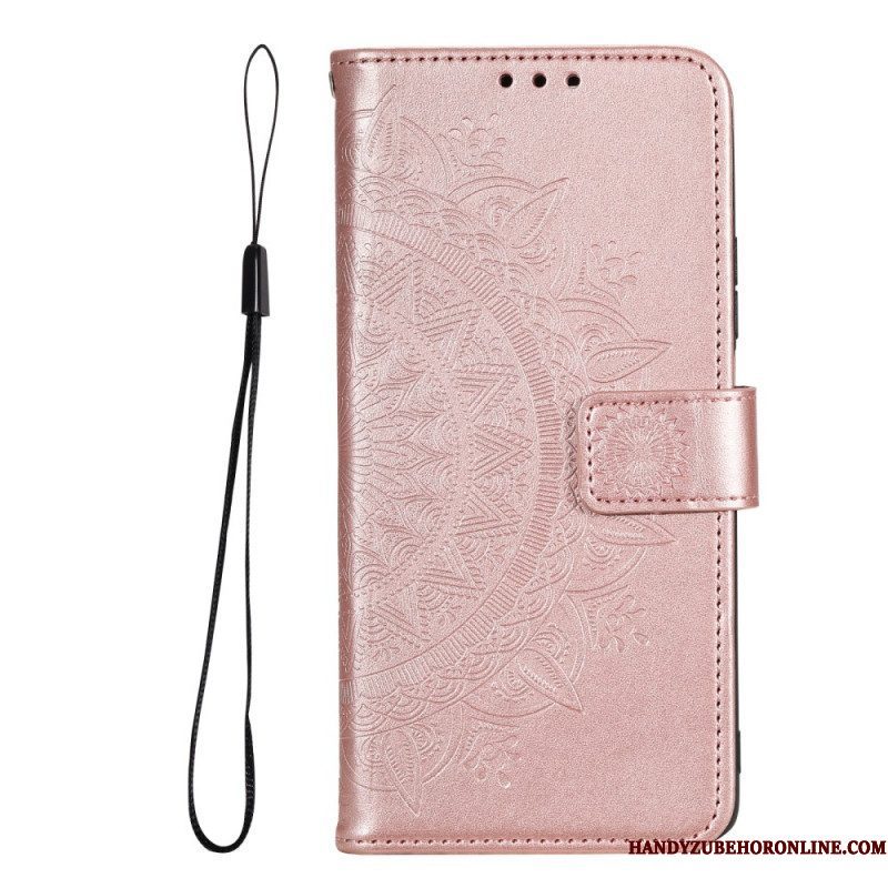 Leren Hoesje voor Xiaomi Redmi Note 11 Pro Plus 5G Zon Mandala