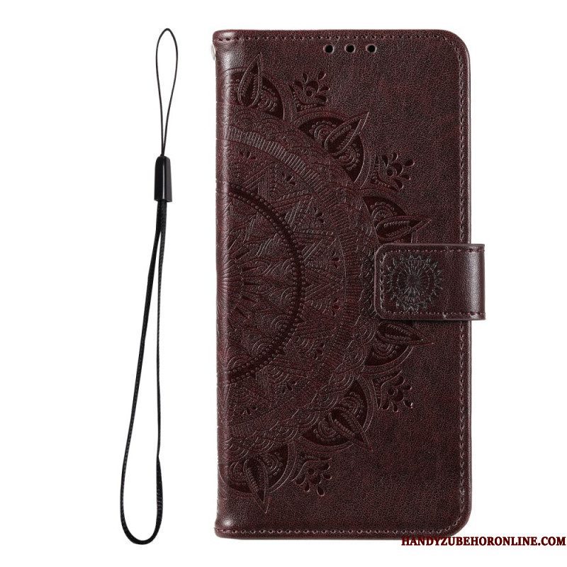 Leren Hoesje voor Xiaomi Redmi Note 11 Pro Plus 5G Zon Mandala