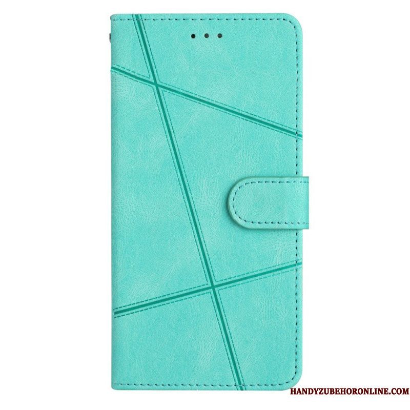 Leren Hoesje voor Xiaomi Redmi Note 12 4G Met Ketting Bandjes Geometrisch