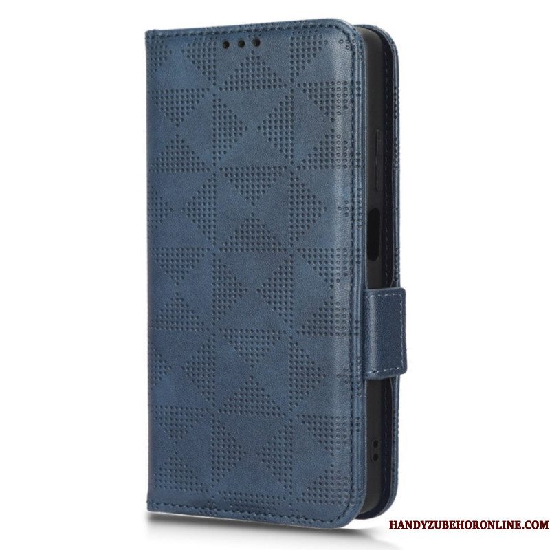 Leren Hoesje voor Xiaomi Redmi Note 12 5G Driehoeken Met Lanyard