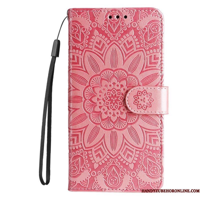 Leren Hoesje voor Xiaomi Redmi Note 12 5G Met Ketting Mandala-decoratie Met Riem