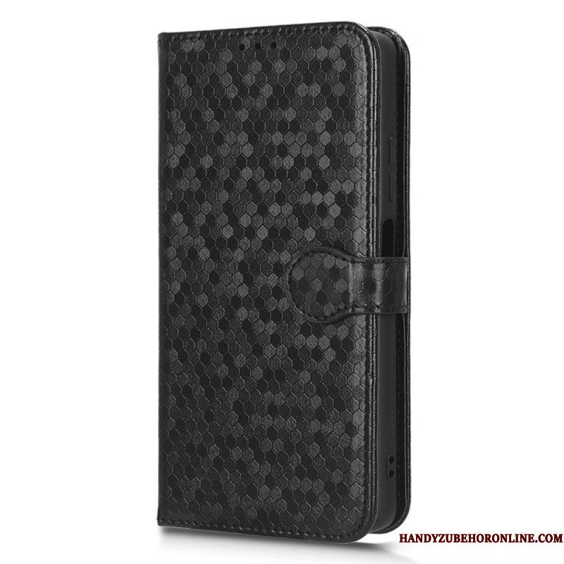 Leren Hoesje voor Xiaomi Redmi Note 12 5G Met Ketting Strappy-patroon In 3d