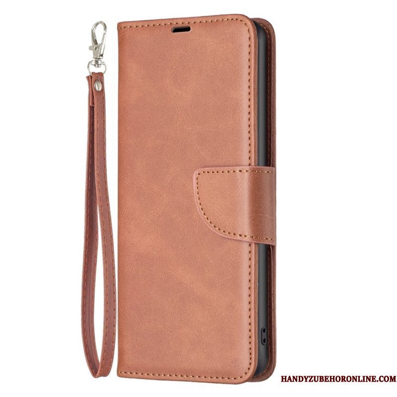 Leren Hoesje voor Xiaomi Redmi Note 12 5G Schuine Sluiting