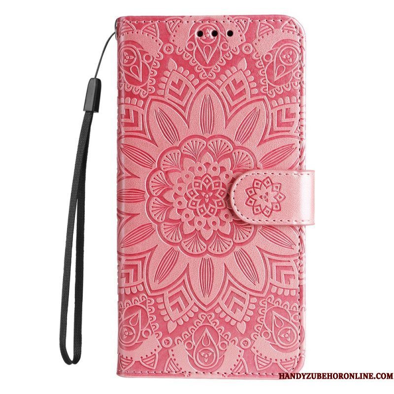 Leren Hoesje voor Xiaomi Redmi Note 12 Pro Plus Met Ketting Mandala-decoratie Met Riem