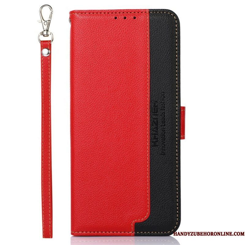 Leren Hoesje voor iPhone 13 Mini Lychee-stijl Rfid Khazneh