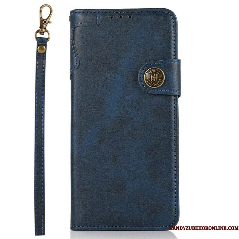 Leren Hoesje voor iPhone 13 Pro Khazneh Magnetische Knop
