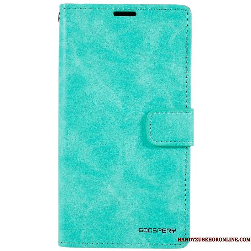 Leren Hoesje voor iPhone 14 Blauwe Maan Mercurius Goospery