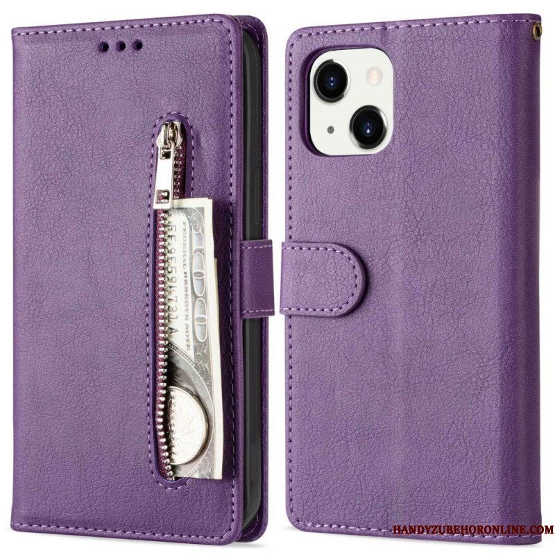 Leren Hoesje voor iPhone 14 Plus Portemonnee Met Lanyard