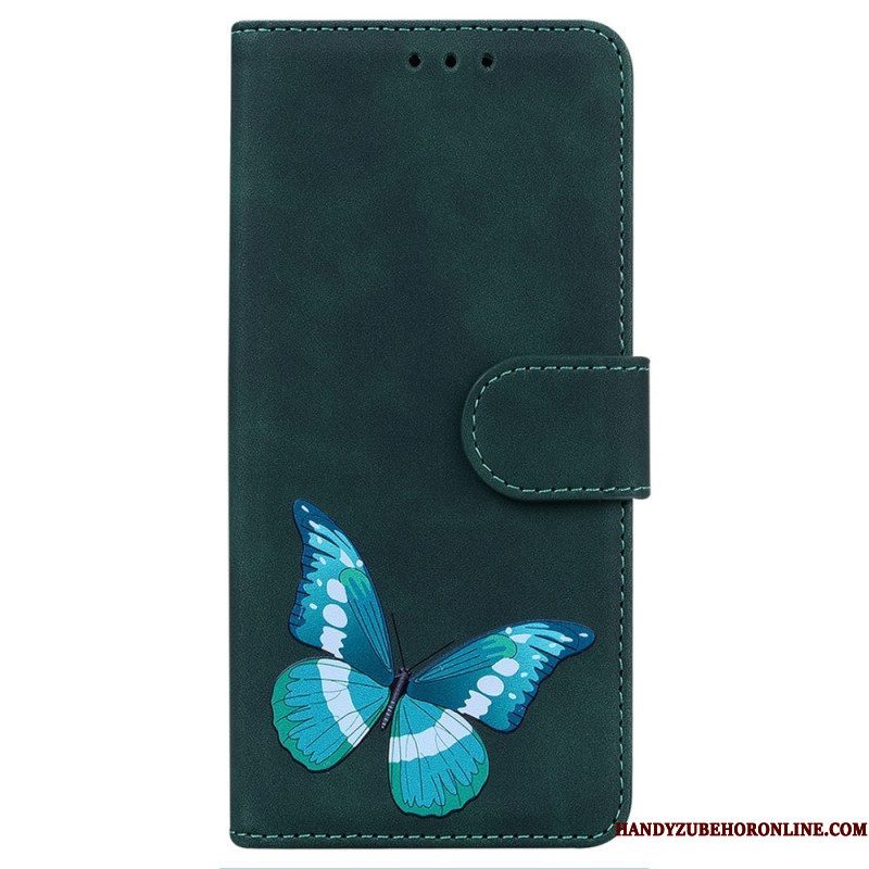 Leren Hoesje voor iPhone 14 Pro Vlinder Elegantie