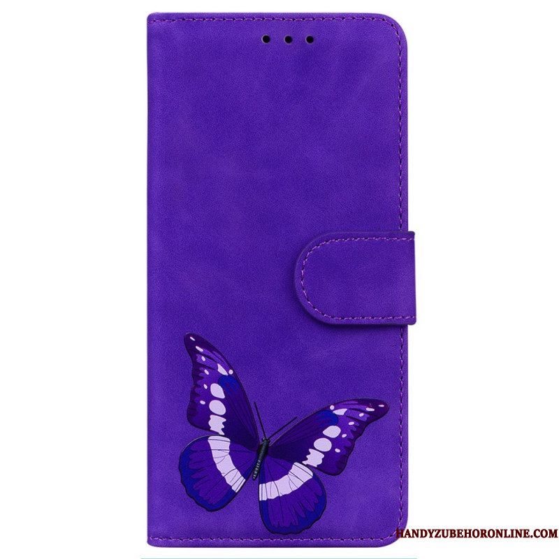 Leren Hoesje voor iPhone 14 Pro Vlinder Elegantie