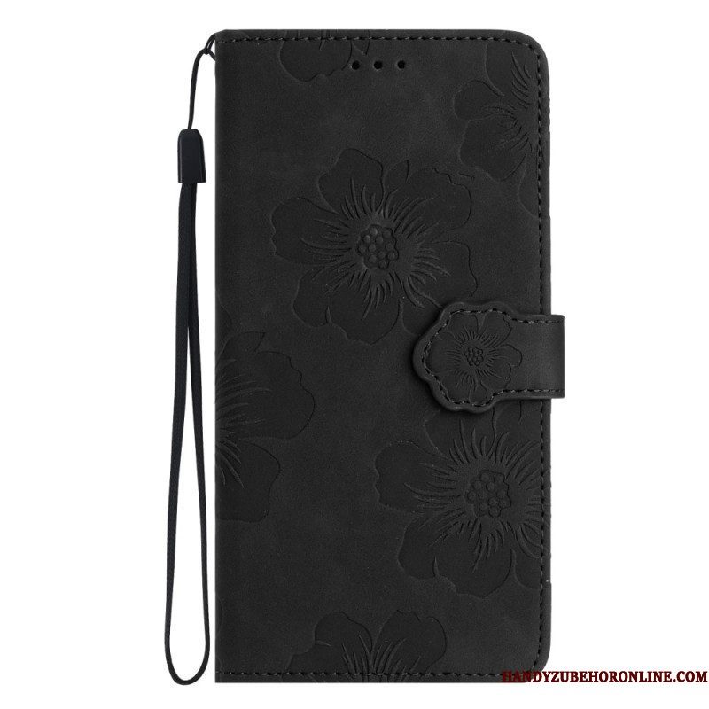 Leren Hoesje voor iPhone 15 Bloemenprint