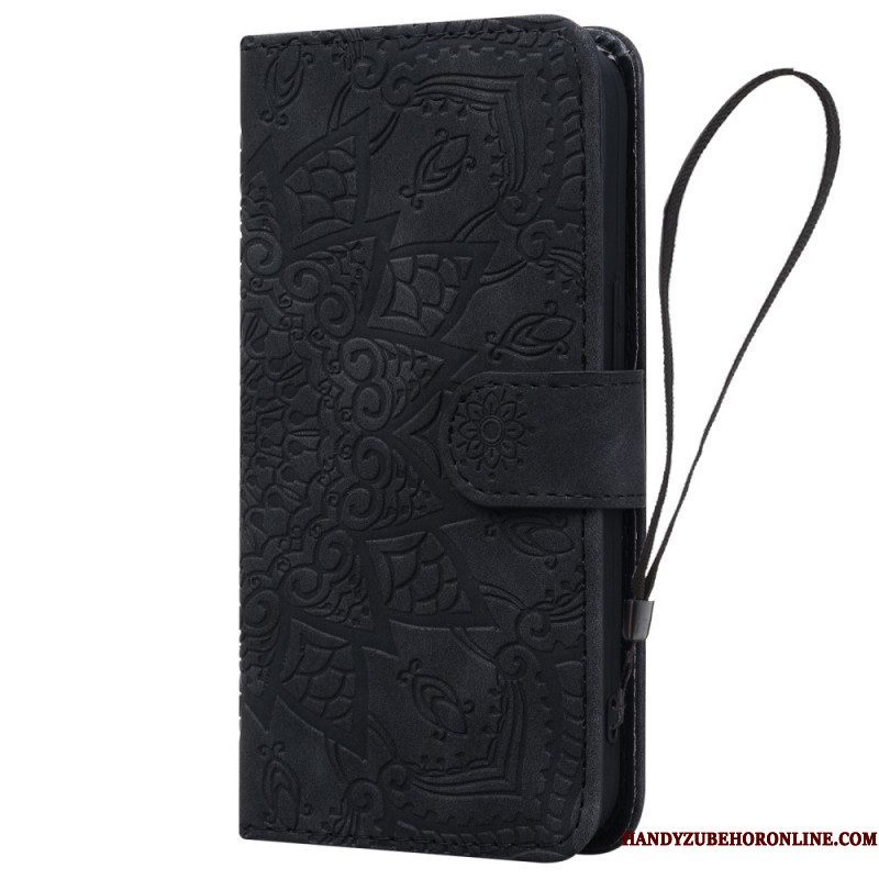 Leren Hoesje voor iPhone 15 Pro Max Mandala-print