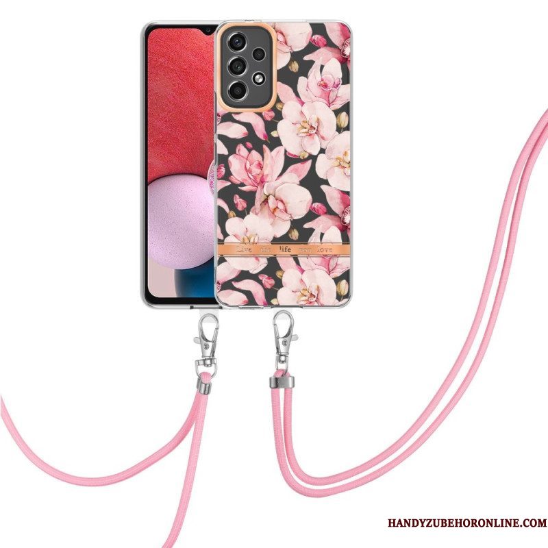 Telefoonhoesje voor Samsung Galaxy A13 Met Koord Mandala Zon Met Lanyard