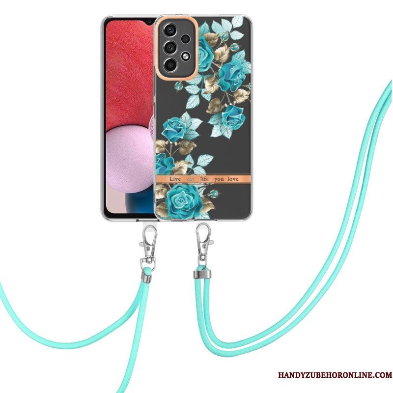 Telefoonhoesje voor Samsung Galaxy A13 Met Koord Mandala Zon Met Lanyard