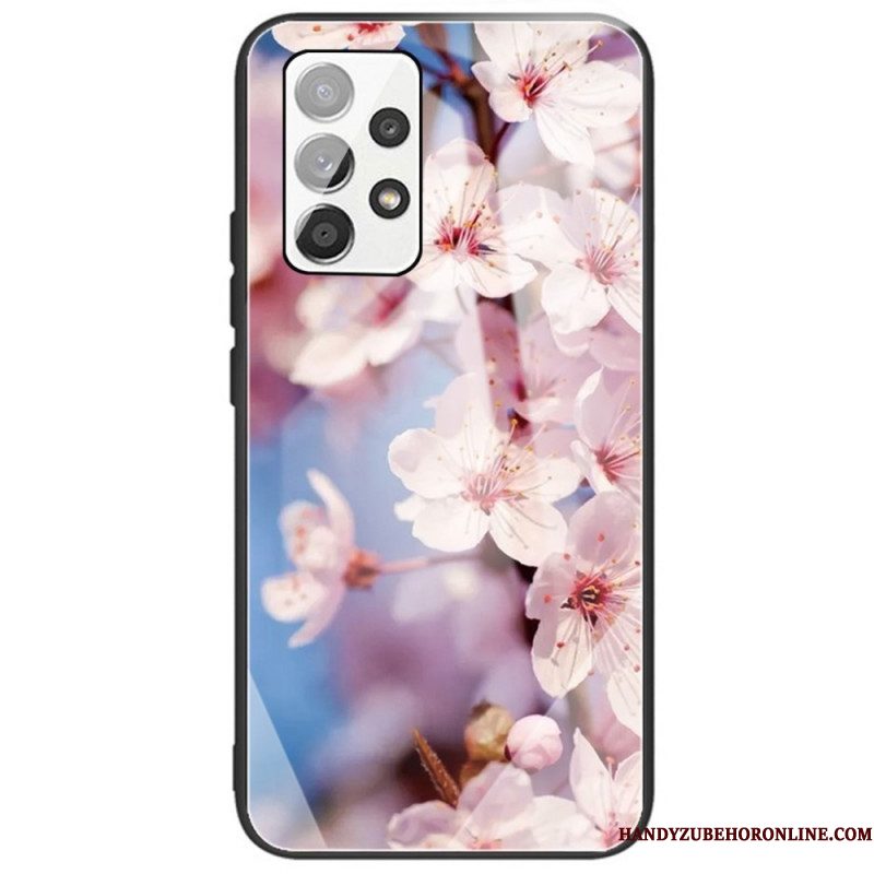 Telefoonhoesje voor Samsung Galaxy A53 5G Bloemen Van Gehard Glas