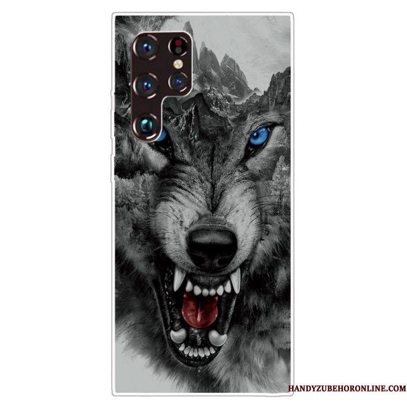 Telefoonhoesje voor Samsung Galaxy S22 Ultra 5G Sublieme Wolf