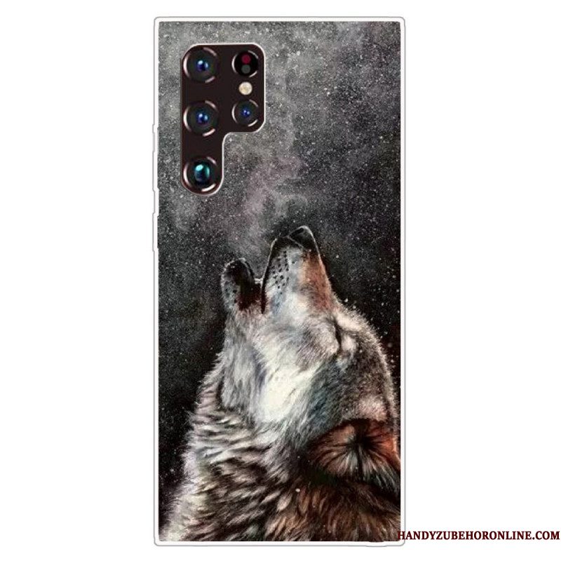 Telefoonhoesje voor Samsung Galaxy S22 Ultra 5G Sublieme Wolf