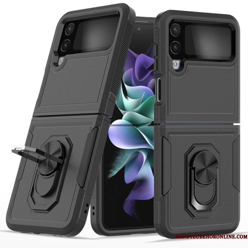 Telefoonhoesje voor Samsung Galaxy Z Flip 4 Folio-hoesje Stijf Met Ringondersteuning