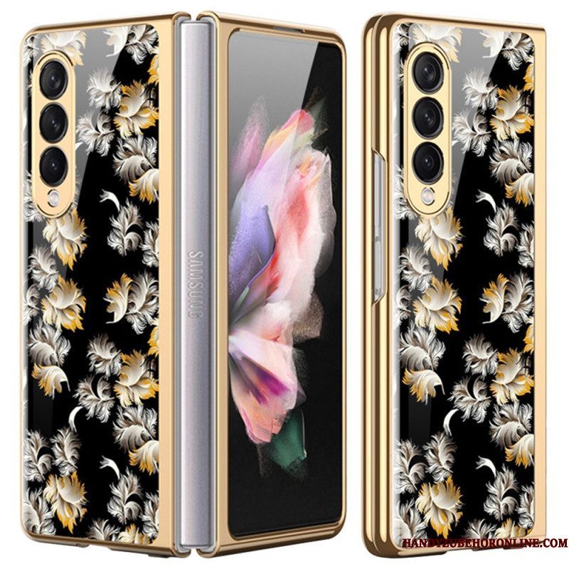 Telefoonhoesje voor Samsung Galaxy Z Fold 3 5G Bloemen Gehard Glas