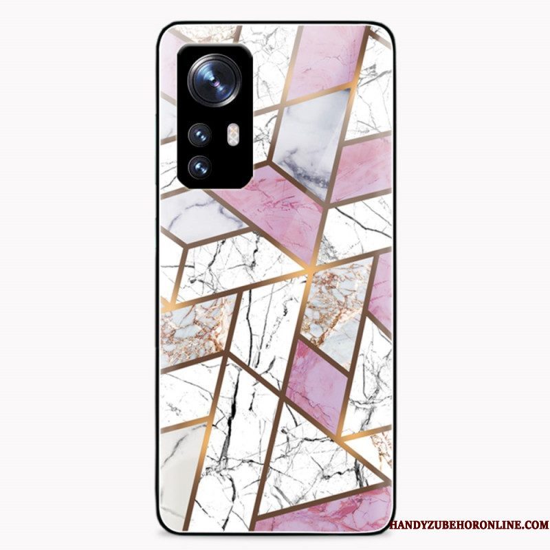 Telefoonhoesje voor Xiaomi 12 / 12X Geometrie Marmer Gehard Glas