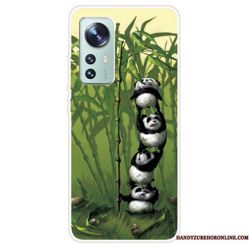 Telefoonhoesje voor Xiaomi 12 / 12X Siliconen Stelletje Panda's