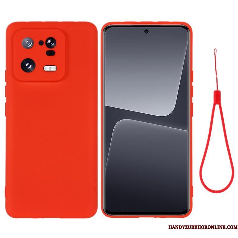 Telefoonhoesje voor Xiaomi 13 Pro Vloeibare Siliconen Met Lanyard
