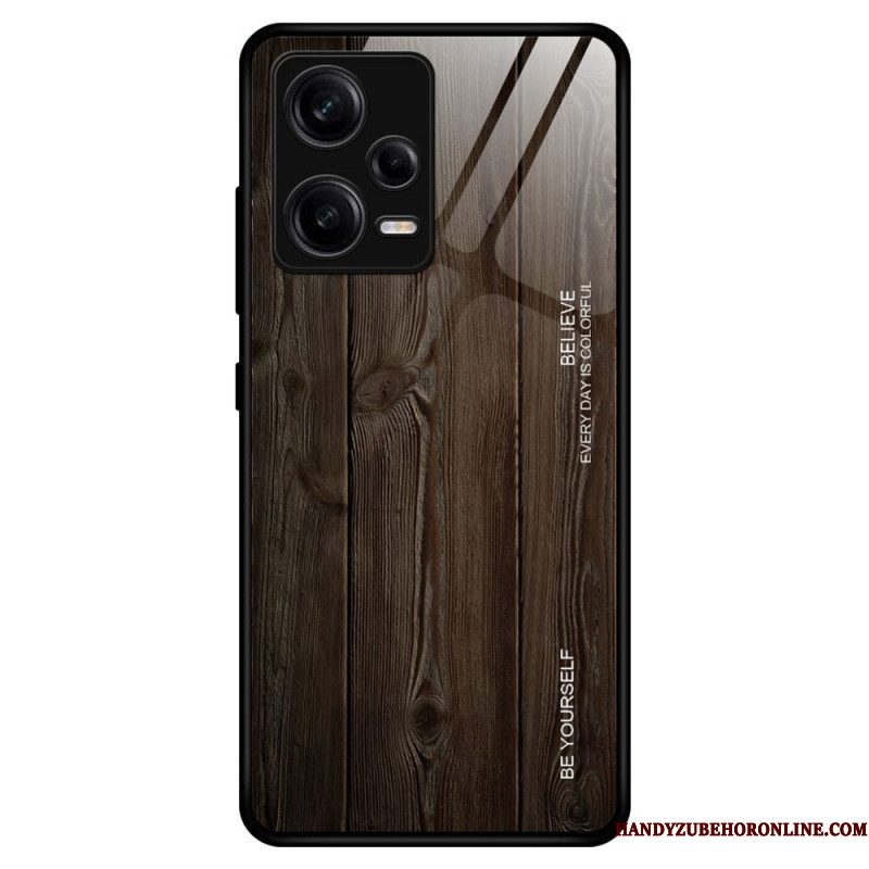 Telefoonhoesje voor Xiaomi Redmi Note 12 Pro Houtdesign Gehard Glas