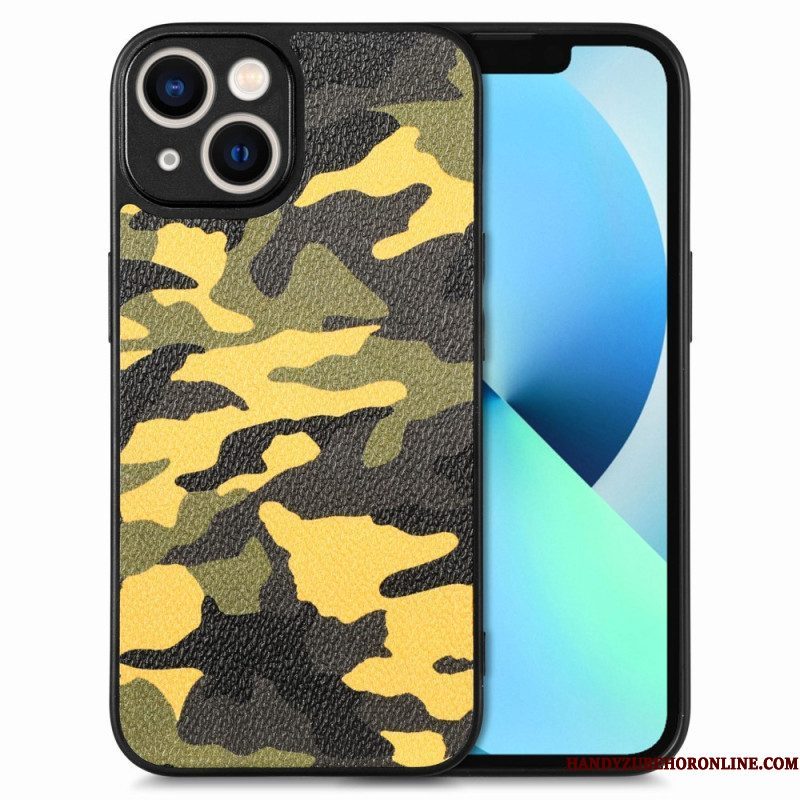Telefoonhoesje voor iPhone 15 Kunstleer Camouflage