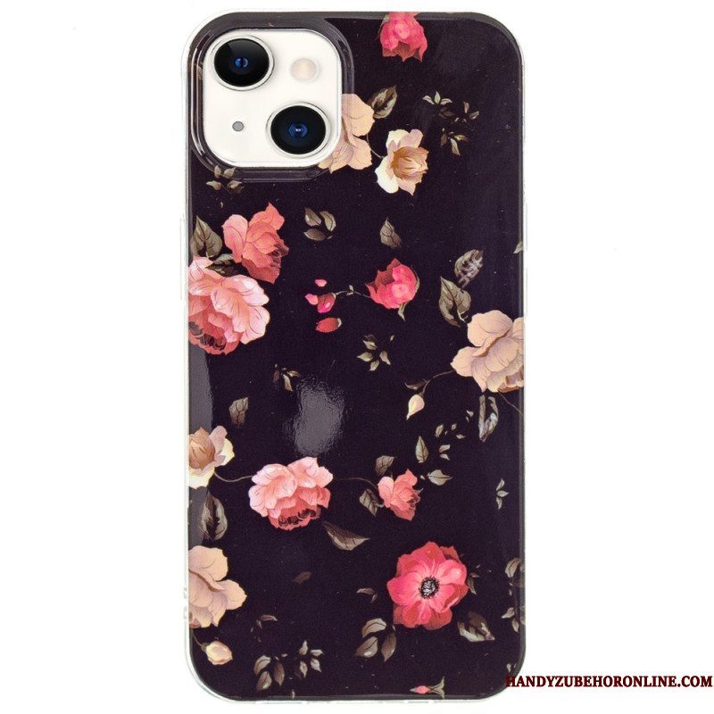 Telefoonhoesje voor iPhone 15 Plus Fluorescerende Bloemen