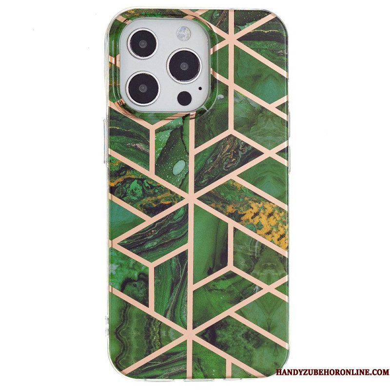 Telefoonhoesje voor iPhone 15 Pro Geometrisch Marmer