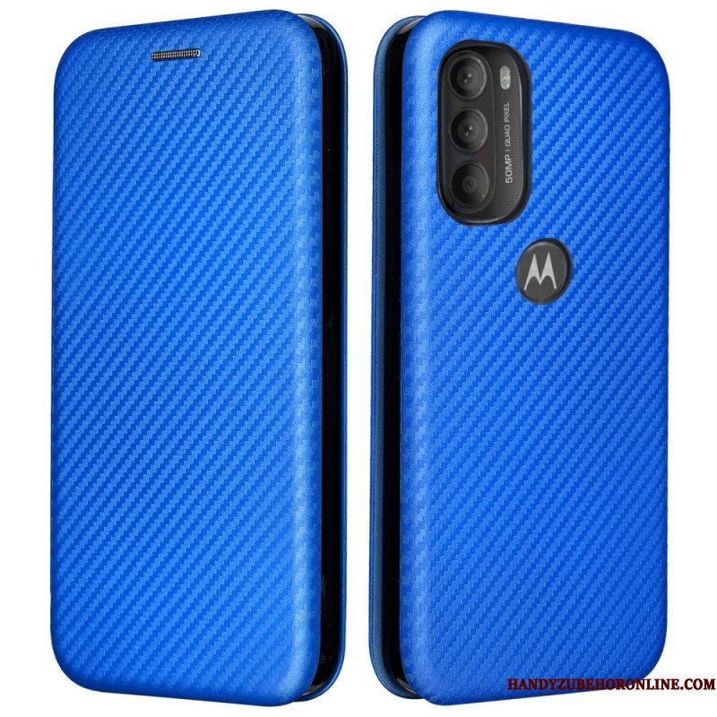 Bescherming Hoesje voor Moto G71 5G Folio-hoesje Gekleurde Koolstofsilicone